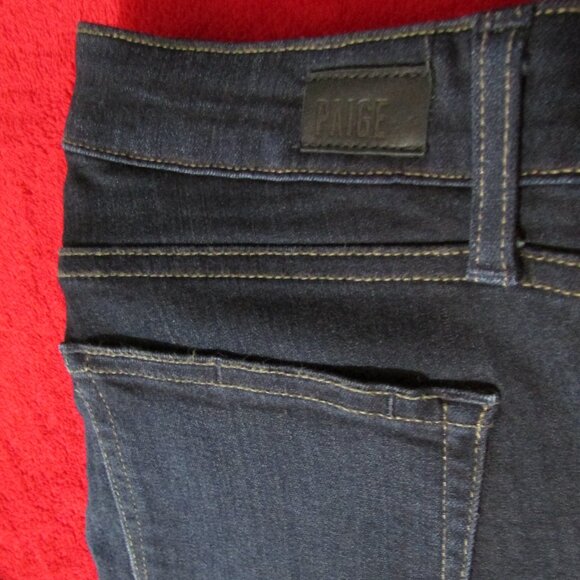 Paige Skyline Skinny Jeans Stretch Dark Wash - Picture 2 of 10
